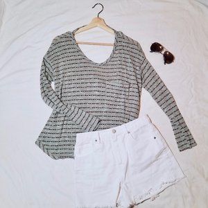 Free People Oversized Open Back Blue Top︱Size XS